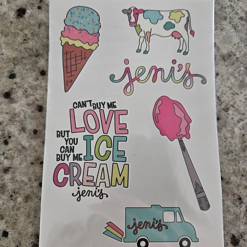 Jeni's Ice Cream-Themed Tote Bag & Temporary Tattoos